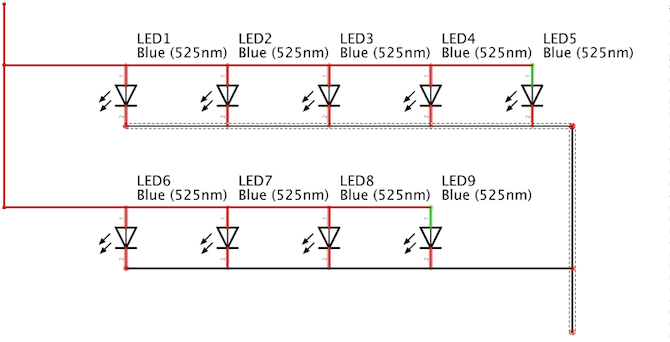 Sneltoets LED's Circuit