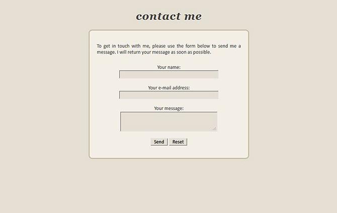 Website sjablonen - Neem contact met mij op