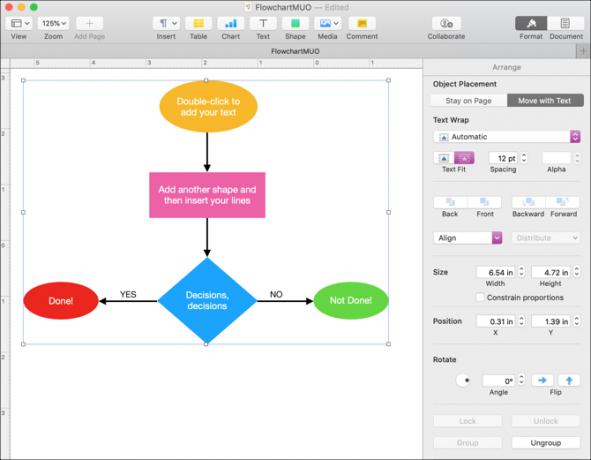 Gegroepeerde objecten in Pages op Mac