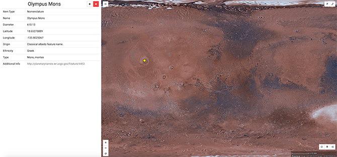 Mars Trek kaart