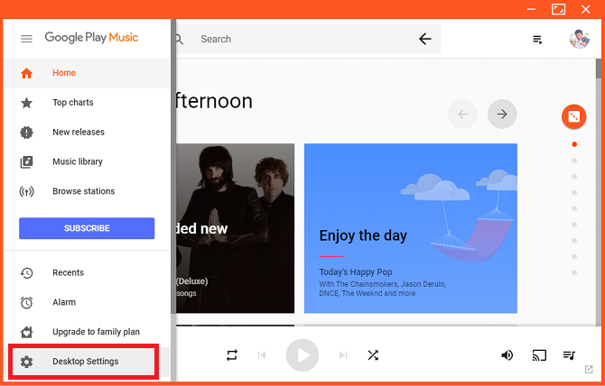 google play muziek desktop-speler desktop-instellingen