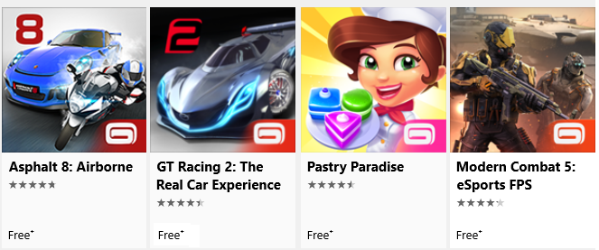 gameloft windows store-apps