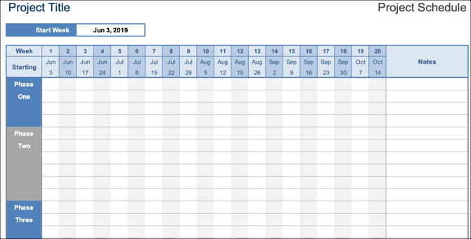 Projectplanning Excel-sjabloon