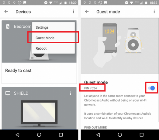 Gastmodus inschakelen in Chromecast Audio gastmodus Chromecast 571x500