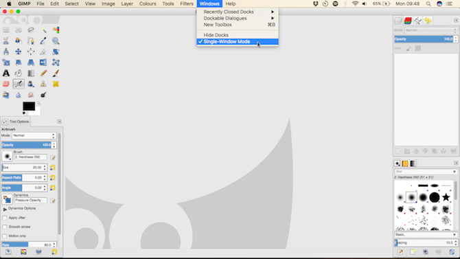 single window mode gimp