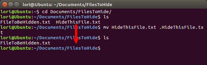 Verberg een bestand met de Terminal in Linux