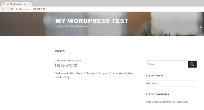 Geïnstalleerde WordPress-site op een Raspberry Pi