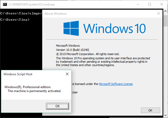 Windows 10 Build 10240-licentie