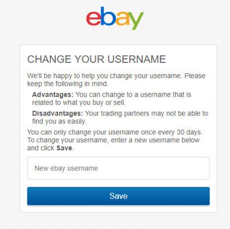 eBay-gebruikersnaam wijzigen