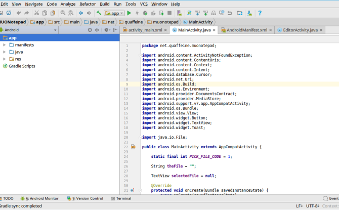 android maak app androidstudio code