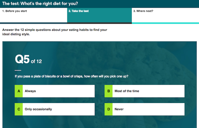 gewichtsverlies dieet quiz