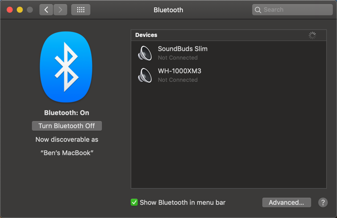 Mac Bluetooth-instellingen