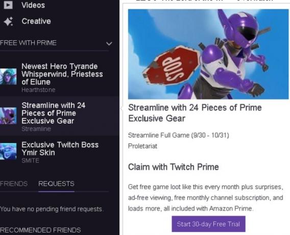 Twitch Prime gratis proefperiode