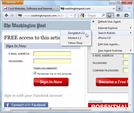 Imiteer andere browsers met User Agent Switcher [Firefox] screenshot 12