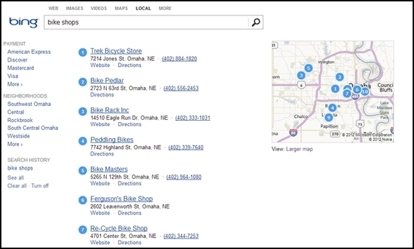 Groter dan Google: de beste beetjes van Bing Bing Local 1