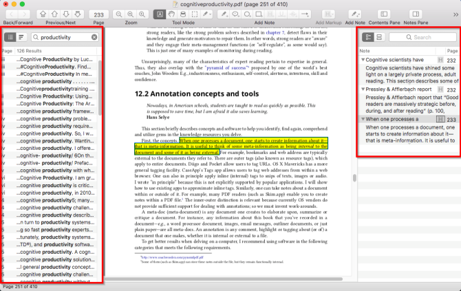 skim pdf-lezer functies