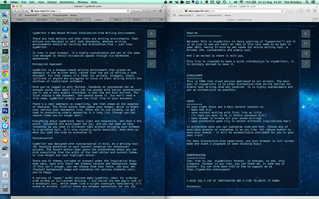 typWrittr: een aanpasbare afleidingsvrije schrijfomgeving in uw browser naast elkaar