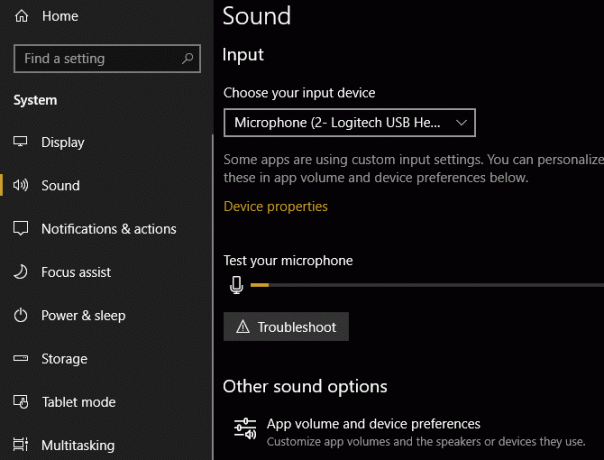 Windows Sound Mic-opties