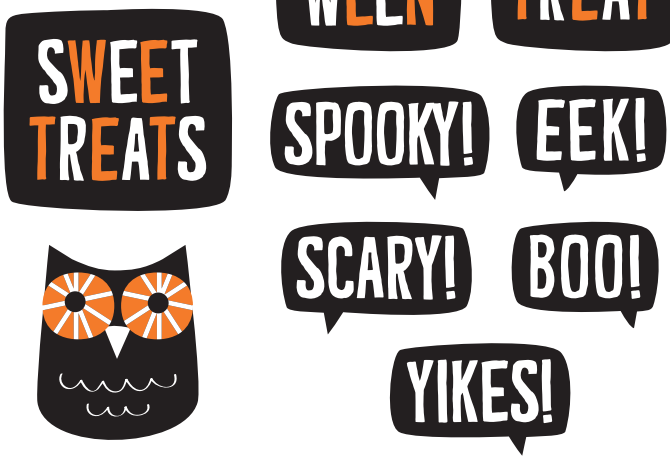 Halloween printables - etiketten en stickers