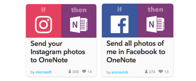 Sociale integratie OneNote met voorbeeld van IFTTT-functie