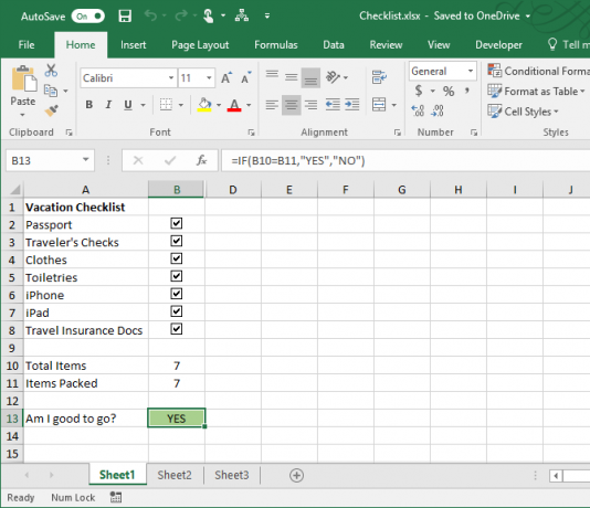 voeg een Excel-checklist toe