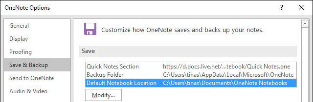 OneNote opslaan