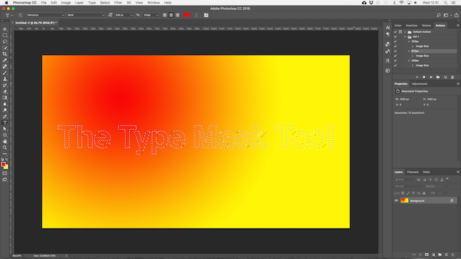 werken met tekst in photoshop - photoshop type mask tool