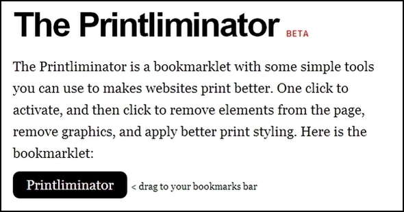 Toptips en hulpmiddelen voor het afdrukken van webpagina's Printliminator-webpagina 1