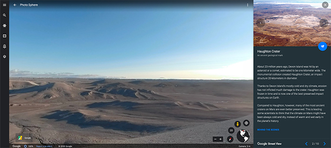 Google Tour Mars op aarde