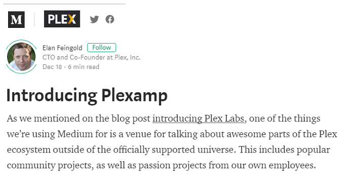 Introductie van Plexamp van Plex Labs