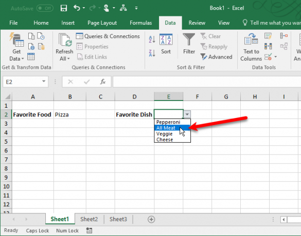 voeg een dropdown Excel-lijst toe