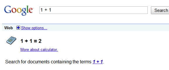 google als rekenmachine