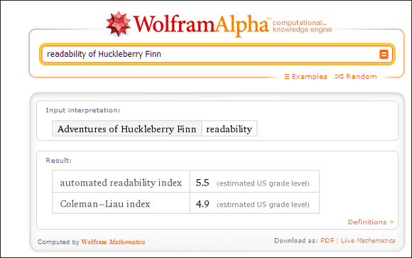 10 coole toepassingen van Wolfram Alpha als je leest en schrijft in de Engelse taal Wolfram Alpha06