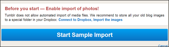 Uw laatste minuutgids voor het exporteren van uw posterachtige blog voordat deze voor altijd wordt afgesloten Import2 Dropbox-bericht en grote blauwe startknop