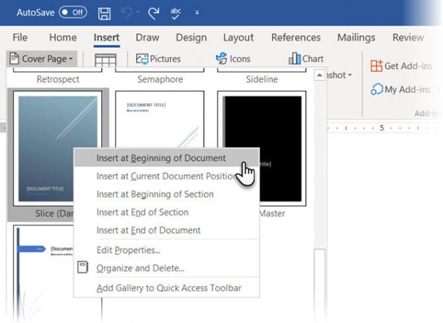 Voorblad invoegen in Microsoft Word