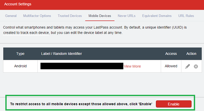 lastpass mobiele apparaten