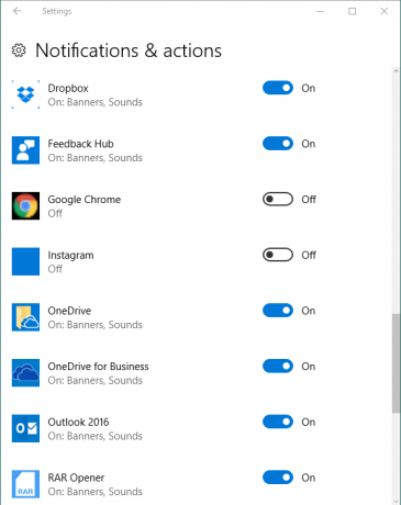 App-meldingen selectief uitschakelen in Windows 10 Windows 10-app-meldingen