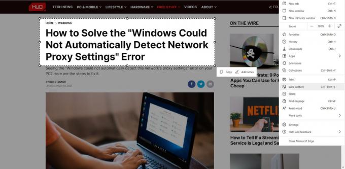 Microsoft Edge Web Capture-functie