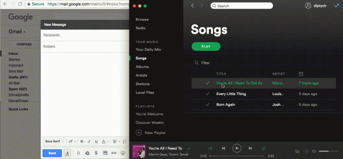 spotify slepen en neerzetten