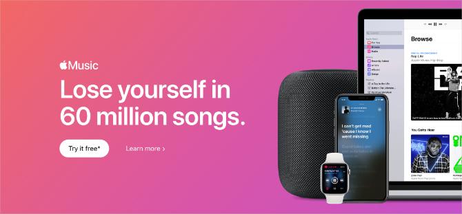 Apple Music 60 miljoen nummers bannerafbeelding