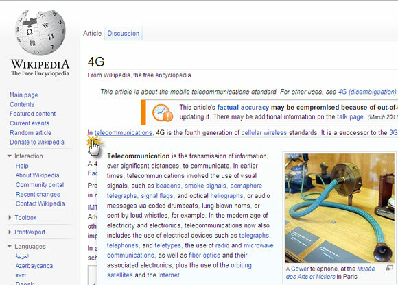 Wikipedia-extensie Chrome