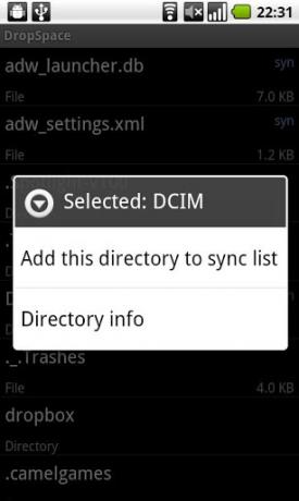 Android sync SD-kaart dropbox