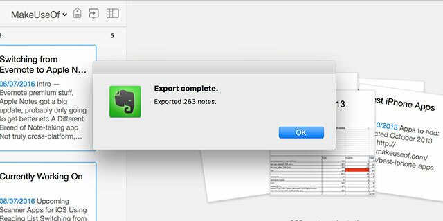 Evernote-export