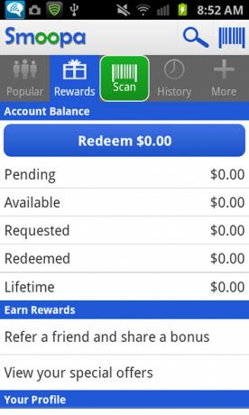 Krijg betaald om slimmer te winkelen met Smoopa [Android 1.6+ & iOS] smoopa beloningssaldo