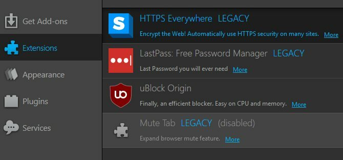 Controleren welke Firefox-extensies niet meer werken in Firefox 57 Firefox Legacy Extensions