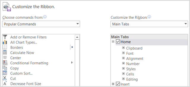 Office 2016 Aanpassen Lint Popup