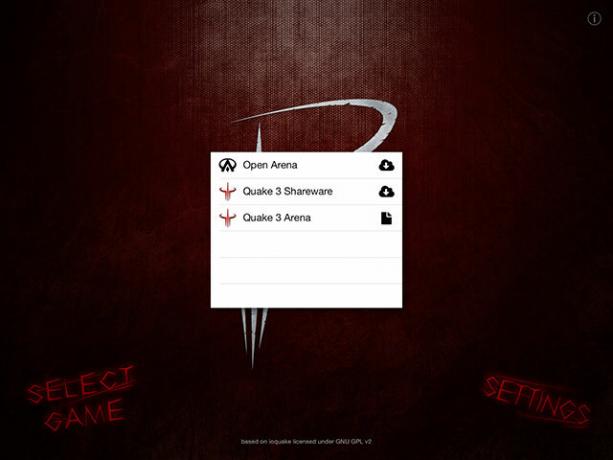 Speel Quake III Arena op je iPhone of iPad met het Beben III beben-menu