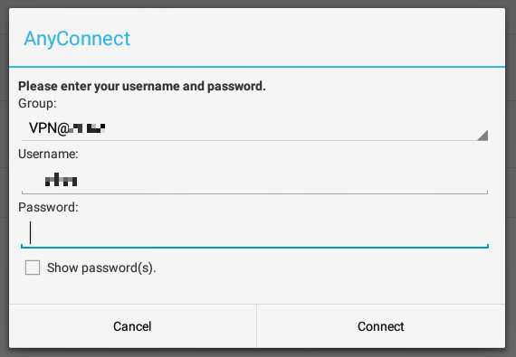 Verbinding maken met uw werk-VPN met uw Android-tablet AnyConnect VPN-aanmelding