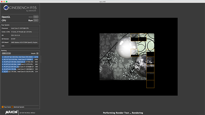 Cinebench CPU Benchmark Test Mac