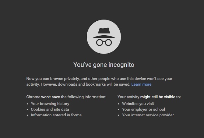 Incognitomodus is het privé browsen van Google Chrome